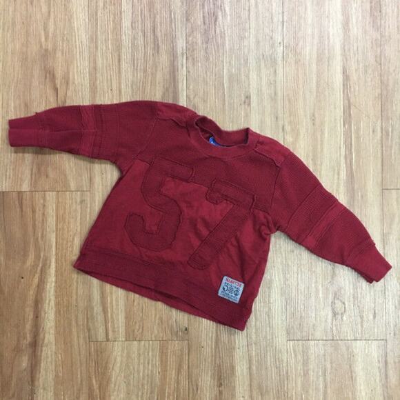naartjie Boys Sweatshirt Size 3-6 Months Red 57 Top Thermal Layered Vintage Look - Picture 3 of 5
